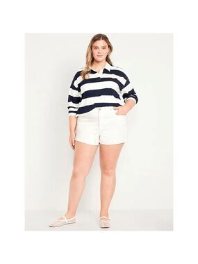 Old Navy High-Waisted OG Jean Shorts 3-inch inseam in White Size 18